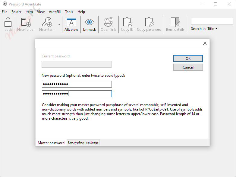 Password Agent Master Password Password Agent Master Password