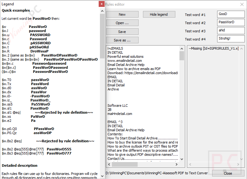 Rules Editor Accent Office Password Recovery Rules Editor Accent Office Password Recovery