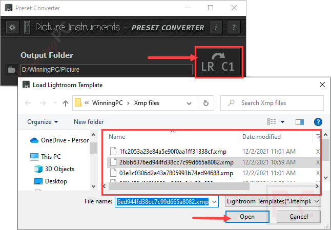 Select Files Preset Converter Select Files Preset Converter