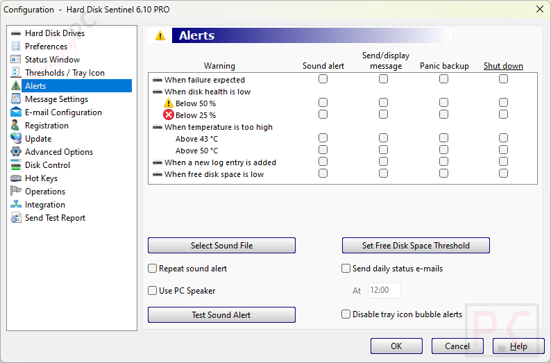 Alert Hard Disk Sentinel Professional