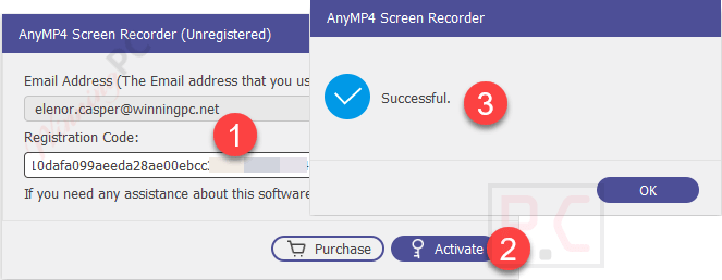 Enter Code Anymp4 Screen Recorder