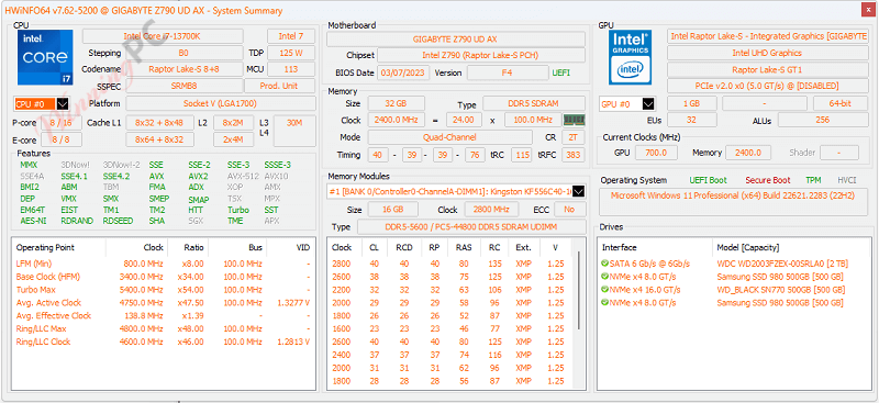 Hwinfo System Summary