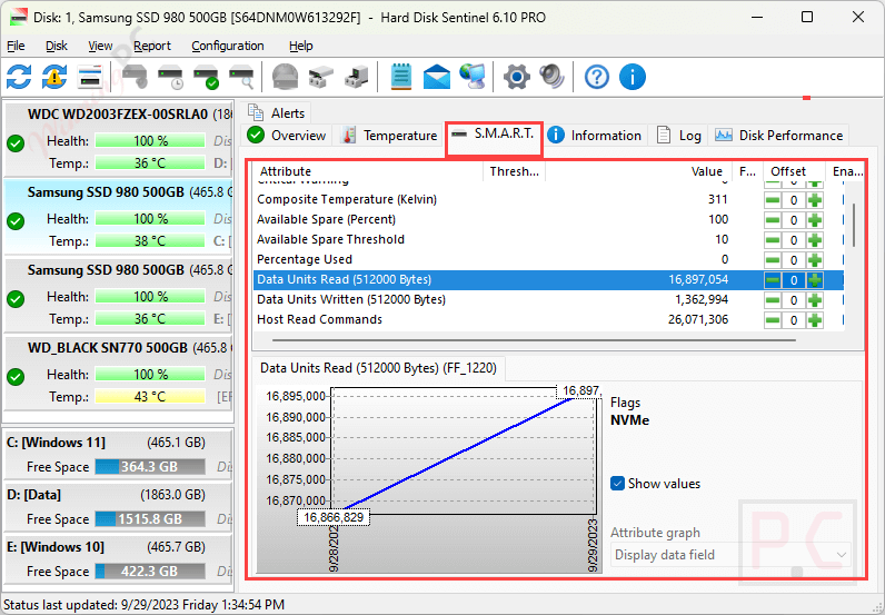 S M A R T Hard Disk Sentinel Professional