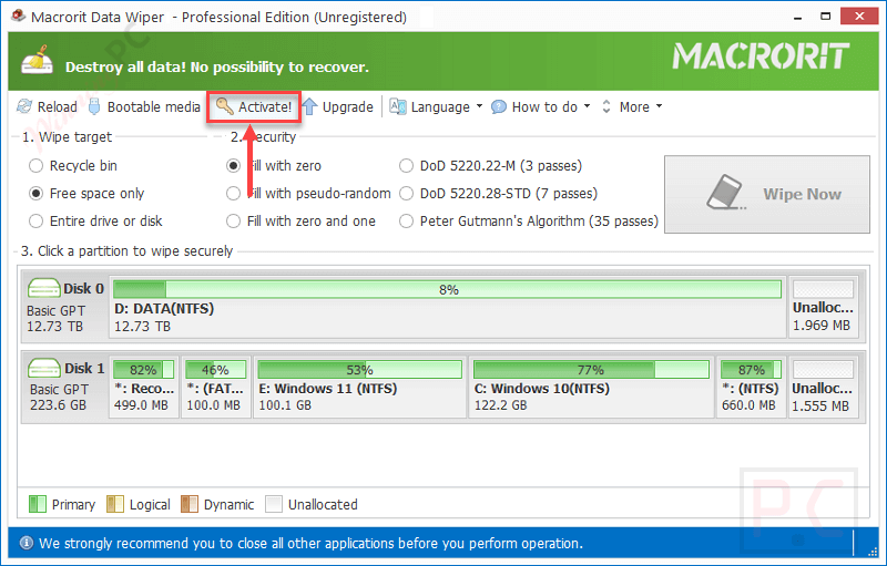 Activate Macrorit Data Wiper Pro