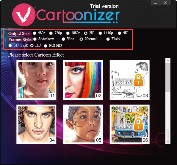 Output Size Vcartoonizer Output Size Vcartoonizer