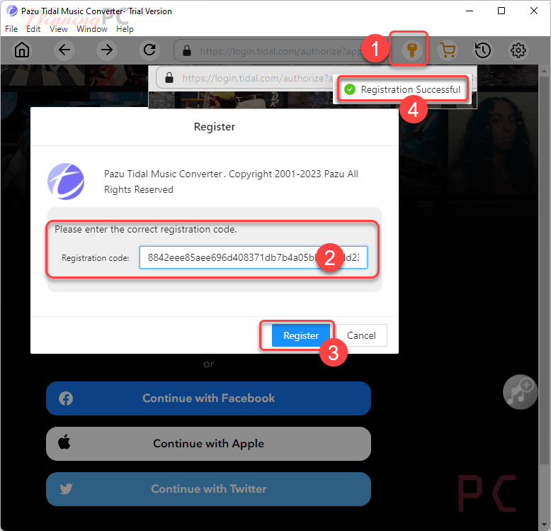 Activate Pazu Tidal Music Converter