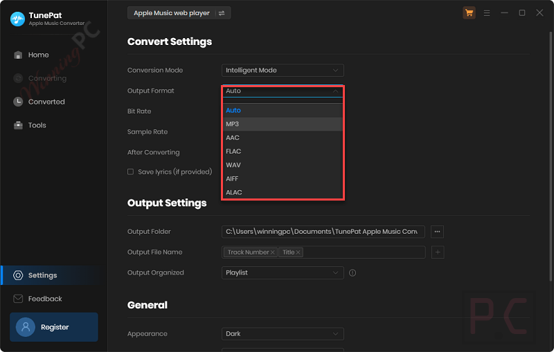Output Format Tunepat Apple Music Converter Output Format Tunepat Apple Music Converter