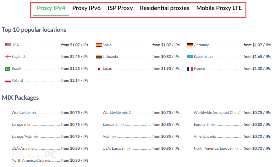 Proxy Seller Locations And Pricing Plans