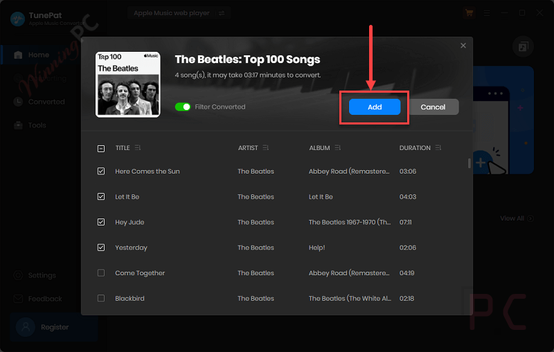 Select Files Tunepat Apple Music Converter Select Files Tunepat Apple Music Converter