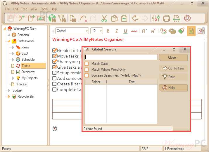 Allmynotes Organizer Deluxe 2024 Global Search Allmynotes Organizer Deluxe 2024 Global Search