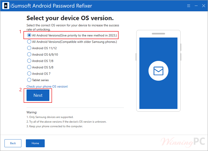 Isumsoft Android Password Refixer Select Os Version
