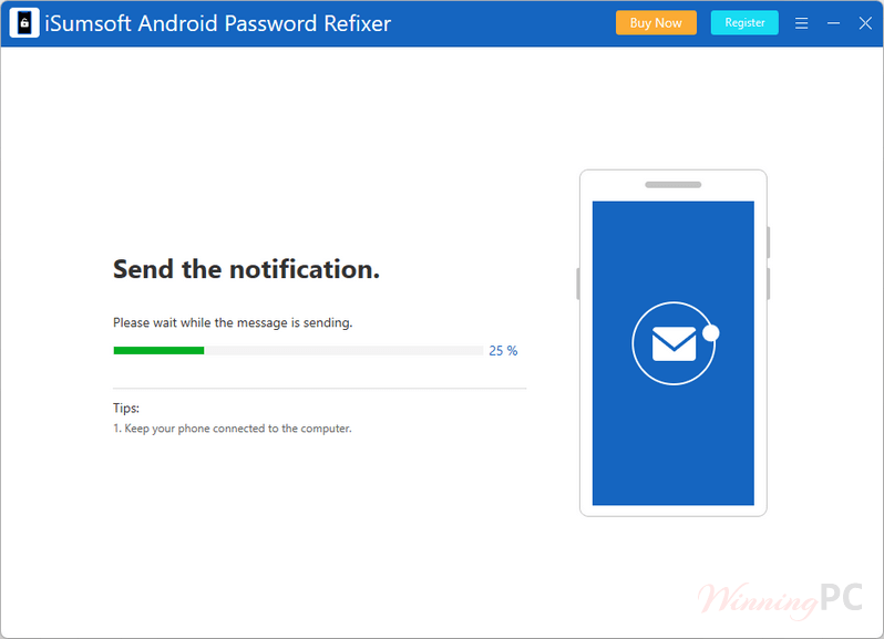 Isumsoft Android Password Refixer Send Notification