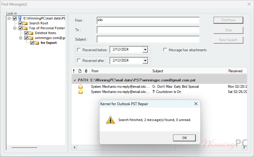 Kernel For Outlook Pst Repair Find Messages Kernel For Outlook Pst Repair Find Messages