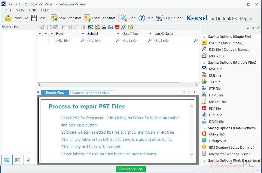 Kernel For Outlook Pst Repair Screenshot Kernel For Outlook Pst Repair Screenshot
