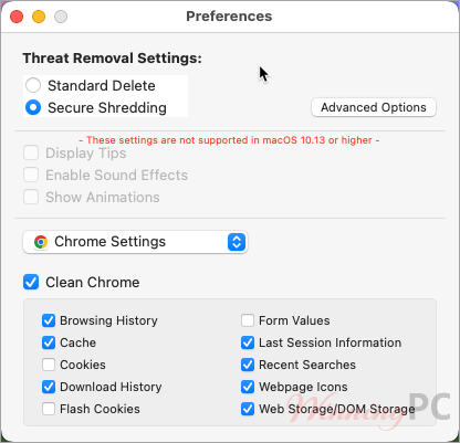 Securemac Privacyscan Preferences Securemac Privacyscan Preferences