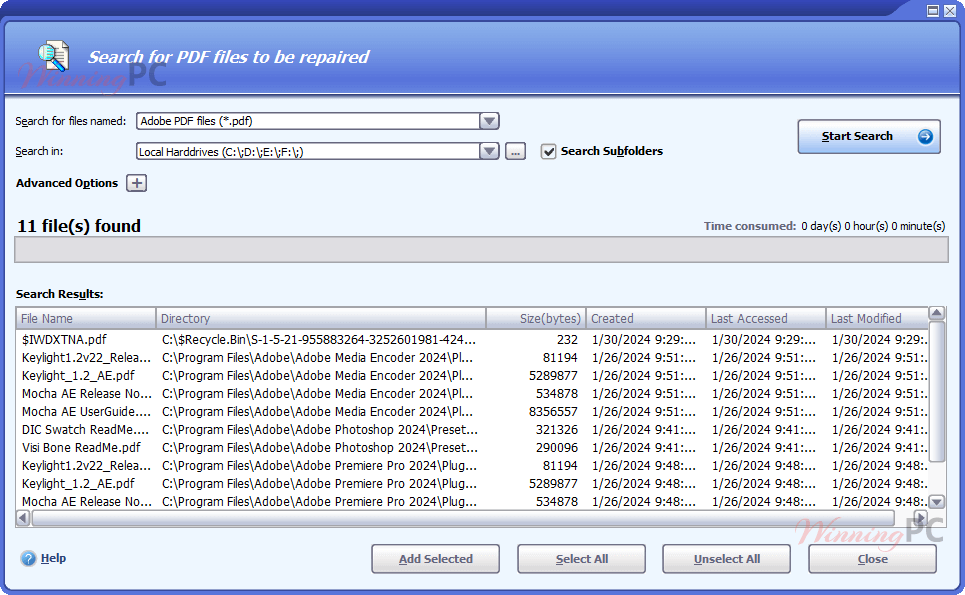 Datanumen Pdf Repair Search Files Datanumen Pdf Repair Screenshot