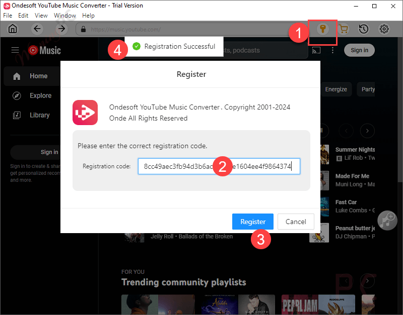 Activate Ondesoft Youtube Music Converter Activate Ondesoft Youtube Music Converter