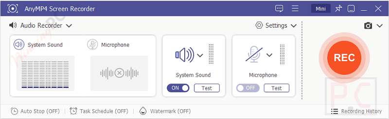 Anymp4 Screen Recorder Audio Recorder