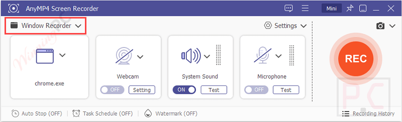 Anymp4 Screen Recorder Window Recorder
