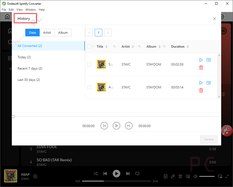 History Ondesoft Spotify Music Converter History Ondesoft Spotify Music Converter