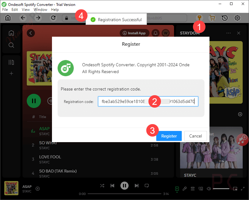 Register Ondesoft Spotify Music Converter Register Ondesoft Spotify Music Converter