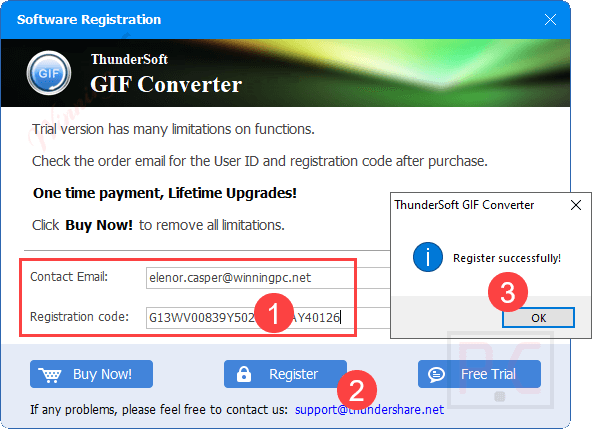 Register Thundersoft Gif Converter