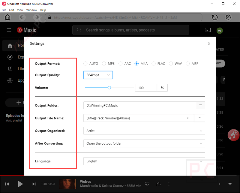 Settings Ondesoft Youtube Music Converter Settings Ondesoft Youtube Music Converter
