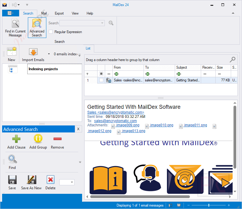 Advanced Search Maildex Email Manager Advanced Search Maildex Email Manager