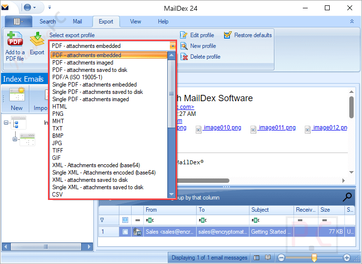 Export Profile Maildex Email Manager Export Profile Maildex Email Manager
