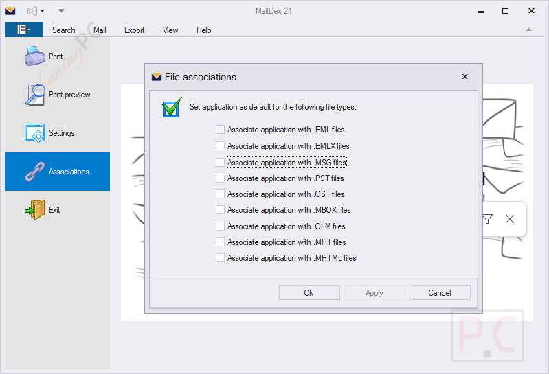 File Associations Maildex Email Manager File Associations Maildex Email Manager