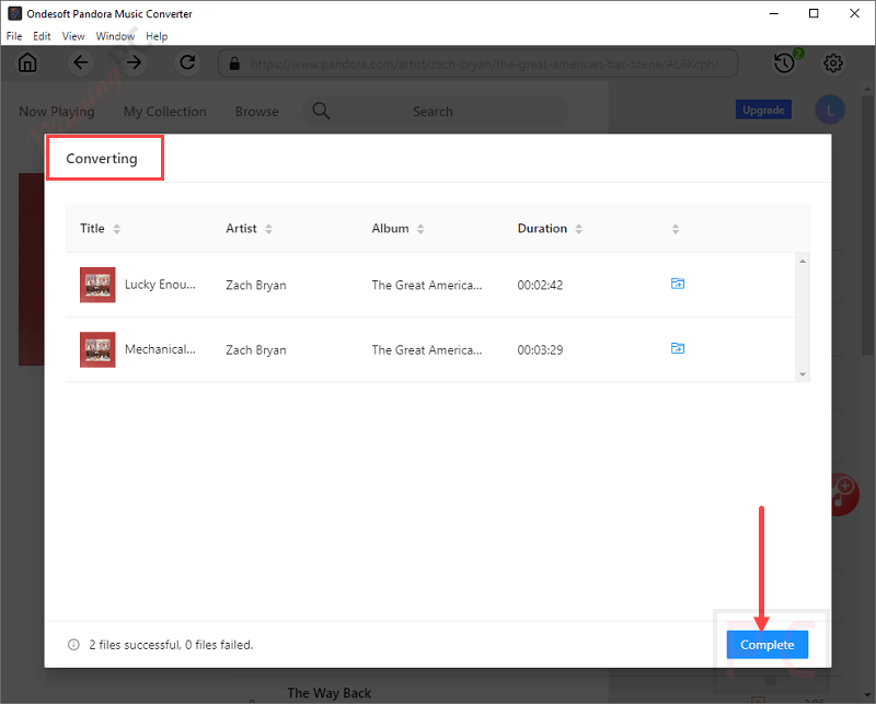 Converting Ondesoft Pandora Music Converter Converting Ondesoft Pandora Music Converter