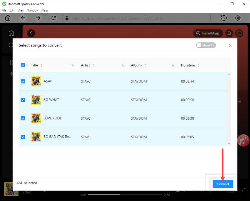 Select Song Ondesoft Spotify Music Converter Select Song Ondesoft Spotify Music Converter