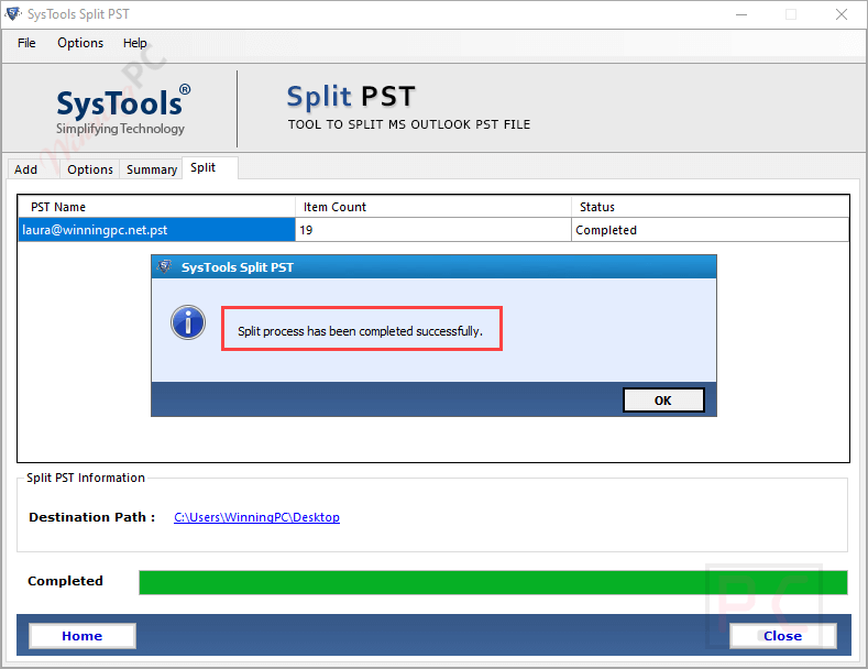 Systools Split Pst Completed Successfully Systools Split Pst Completed Successfully