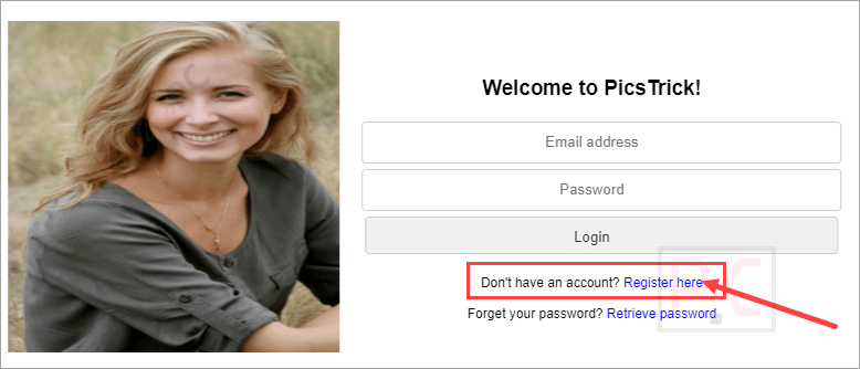 Register Picstrick Register Picstrick