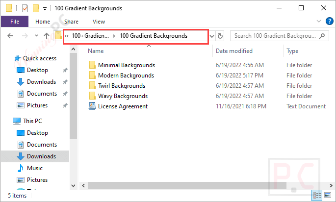 100 Gradient Backgrounds Screen