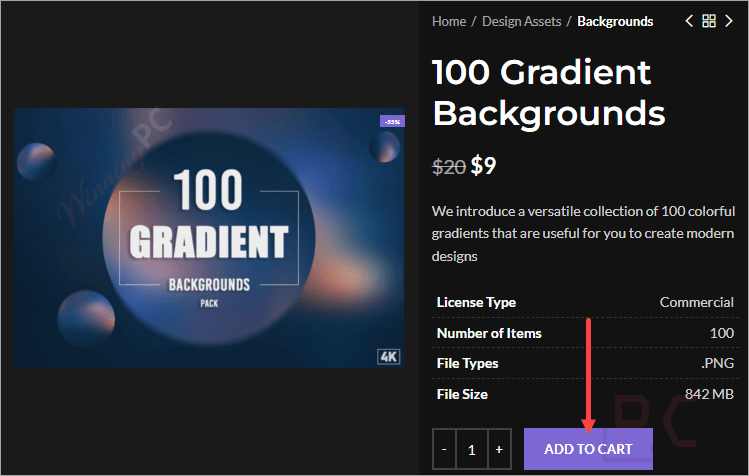 Add To Cart Gradient Backgrounds