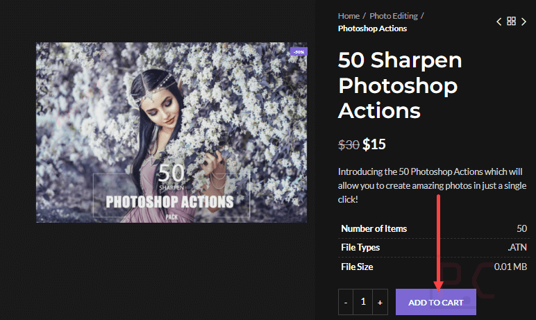 Add To Cart Sharpen Photoshop Actions Add To Cart Sharpen Photoshop Actions