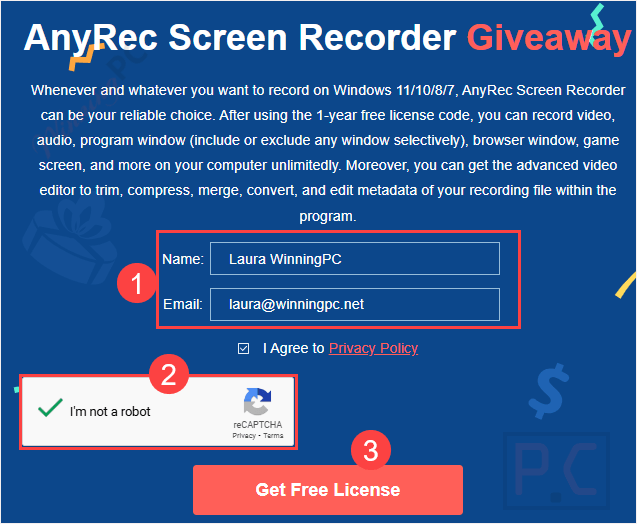 Anyrec Screen Recorder Giveaway Page Anyrec Screen Recorder Giveaway Page
