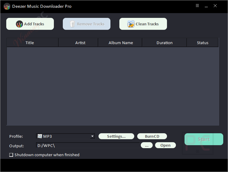Deezer Music Downloader Main Screenshot Deezer Music Downloader Main Screenshot