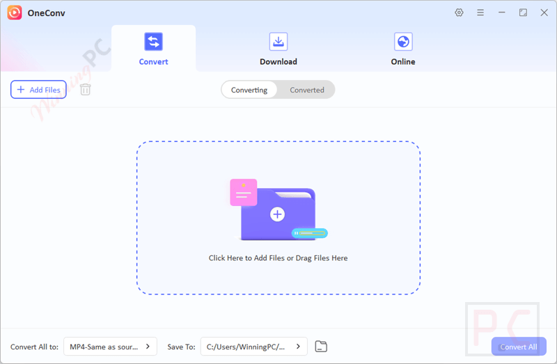 Oneconv Video Converter Main Screenshot Oneconv Video Converter Main Screenshot
