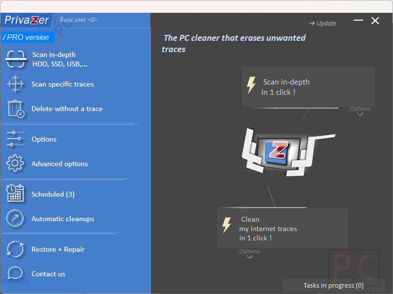 Privazer Pro Main Screenshot Privazer Pro Main Screenshot