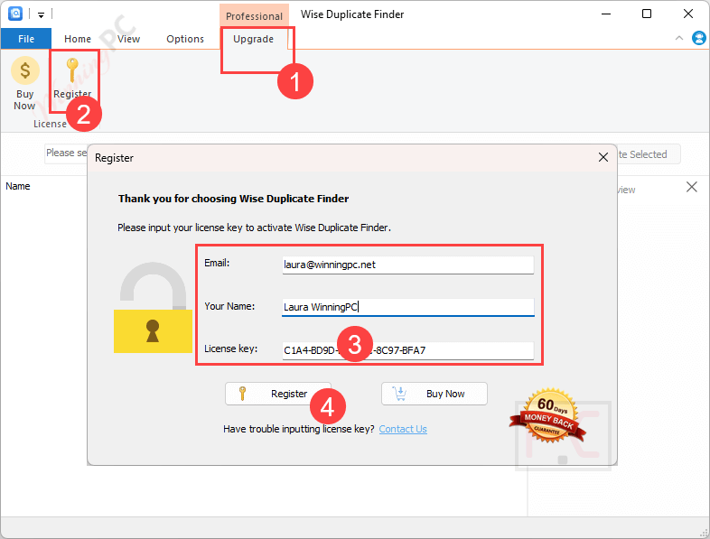 Wise Duplicate Finder Registration