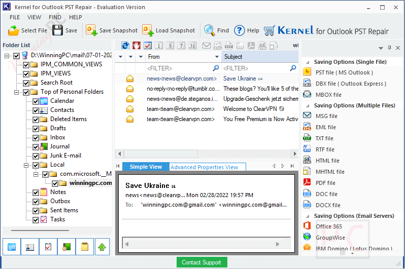 Kernel Outlook Suite