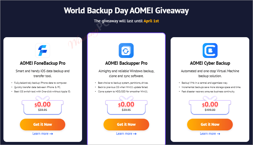 World Backup Day Aomei Giveaway 2025 World Backup Day Aomei Giveaway 2025